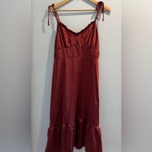 Nine West Burgundy Midi Dress